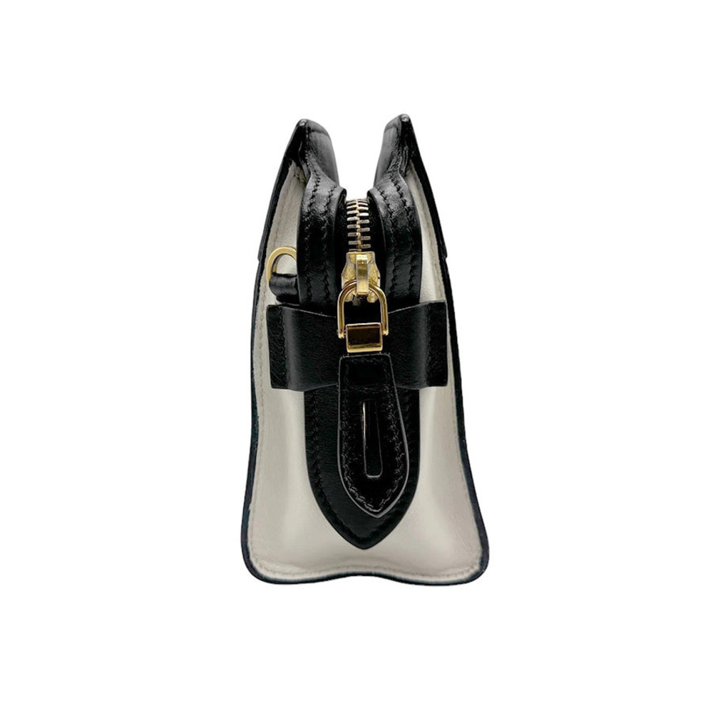Prada white Saffiano black Esplanade bag leather shoulder